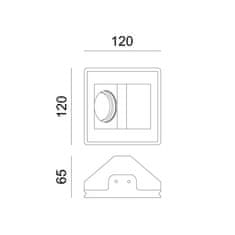 ACA ACA Lighting Gypsum zapustené sadrové svietidlo G90061C