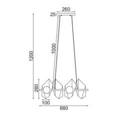 ACA ACA Lighting Avantgarde závesné svietidlo HL42594P68BG