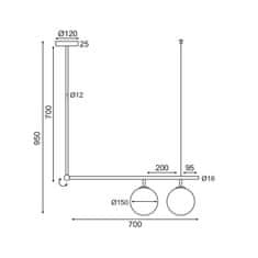 ACA ACA Lighting Avantgarde závesné svietidlo V360502P