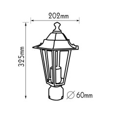 ACA ACA Lighting Garden lantern vonkajšie stĺpové svietidlo HI6024GB