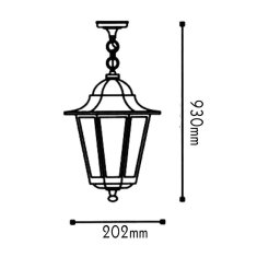 ACA ACA Lighting Garden lantern vonkajšie závesné svietidlo HI6025GB