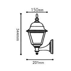 ACA ACA Lighting Garden lantern vonkajšie nástenné svietidlo HI6041GB