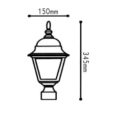 ACA ACA Lighting Garden lantern vonkajšie stĺpové svietidlo HI6044GB