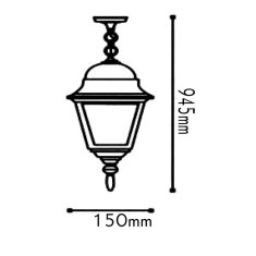 ACA ACA Lighting Garden lantern vonkajšie závesné svietidlo HI6045GB