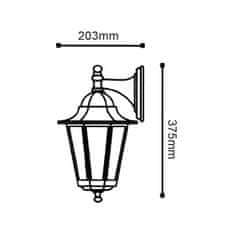 ACA ACA Lighting Garden lantern vonkajšie nástenné svietidlo HI6172GB