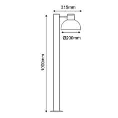 ACA ACA Lighting Garden Pole vonkajšie stojacie svietidlo BERO1POBK