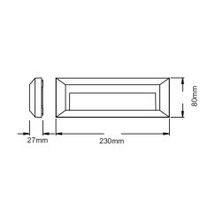 ACA ACA Lighting LED vonkajšie nástenné svietidlo hranaté šedá 230V AC IP65 2W 3000K 100LM RA80 SLIM32N