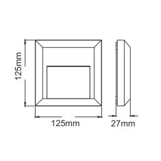 ACA ACA Lighting LED vonkajšie nástenné svietidlo hranaté biela 230V AC IP65 1.5W 3000K 100LM RA80 SLIM52NW