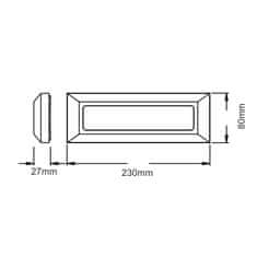 ACA ACA Lighting LED vonkajšie nástenné svietidlo hranaté biela 230V AC IP65 4W 3000K 290LM RA80 SLIM31NW