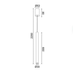 ACA ACA Lighting závesné svietidlo LED 5W 3000K 400lm FINO zlatá kov IP20 D3XD5,3XH220CM RA31LEDP60GD