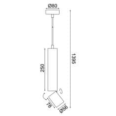 ACA ACA Lighting závesné svietidlo 1XGU10 BABEL biela kov IP20 D5,6XD8XH140CM RA3551PWH