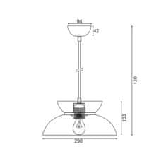 ACA ACA Lighting závesné svietidlo 1XE27 kov čierna D29XH120CM AEOLUS KS871P29BK