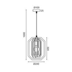 ACA ACA Lighting závesné svietidlo 1XE27 tmavo hnedá koža MDF D24XH100CM TRITON ZM391P24WDL