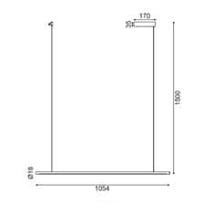 ACA ACA Lighting závesné svietidlo LED 18W 3000K 1440lm biela TOUCH DIMMER 105X1,8XH150CM AVENUE ZM16LEDP105WH