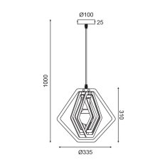 ACA ACA Lighting závesné svietidlo 1XE27 svetlo hnedá koža MDF D34XH100CM TRITON ZM391P34WLL