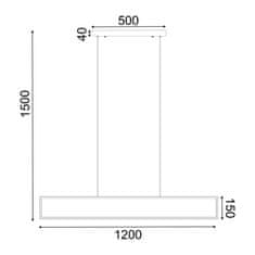 ACA ACA Lighting závesné svietidlo LED 32W 3000K 2600lm AELIA čierna kov IP20 120X6XH150CM PN30LEDPBK