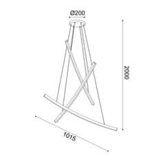 ACA ACA Lighting závesné svietidlo LED 60W 3000K 4200lm NAAVA biela hliník IP20 102X15X110CM YL1723LEDPWH