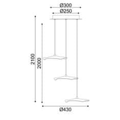 ACA ACA Lighting závesné svietidlo LED 15W 3000K 1050lm NINFEA mosadz kov IP20 D43XH210CM ZM34LEDP45BR