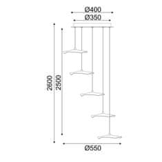 ACA ACA Lighting závesné svietidlo LED 25W 3000K 1750lm NINFEA mosadz kov IP20 D55XH260CM ZM34LEDP55BR