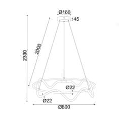 ACA ACA Lighting závesné svietidlo LED 60W 3000K 3400lm WAVE čierna kov IP20 D80XH230CM ZM36LEDP80BK