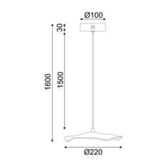 ACA ACA Lighting závesné svietidlo LED 5W 3000K 400lm NINFEA mosadz kov IP20 D22XH160CM ZM34LEDP22BR