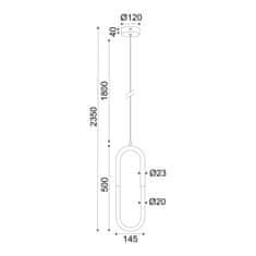 ACA ACA Lighting závesné svietidlo LED 8W 3000K 560lm VENUS mosadz kov IP20 15X2,3XH230CM ZM32LEDP15BR