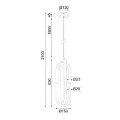 ACA ACA Lighting závesné svietidlo LED 16W 3000K 1120lm VENUS chróm kov IP20 15X15XH230CM ZM33LEDP15CH