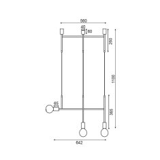 ACA ACA Lighting závesné svietidlo 3XE27 zlatá kov 64X4X110CM KYOTO TNK853P64GD