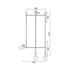 ACA ACA Lighting závesné svietidlo 3XE27 čierna kov 64X4X110CM KYOTO TNK853P64BK