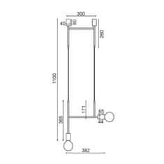 ACA ACA Lighting závesné svietidlo 2XE27 zlatá kov 38X4X110CM KYOTO TNK852P38GD