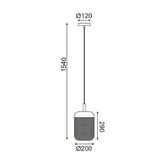 ACA ACA Lighting závesné svietidlo 1XE27 drevo plus čierna kov D20XH154CM PAROT TF501P20BK