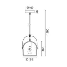 ACA ACA Lighting závesné svietidlo 1XE27 sivá betón D16XH130CM CARAMELO KS411P16G