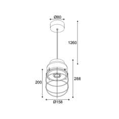 ACA ACA Lighting závesné svietidlo 1XE27 červený betón plus čierny kov D16XH120CM EPOQUE MK331P16RB