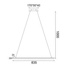 ACA ACA Lighting závesné svietidlo LED 13W 3000K 1300lm CANDELA drevo 83,5X8XH100CM TNK299LED13P