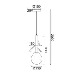 ACA ACA Lighting závesné svietidlo 1XE14 FLORESTA drevo D15XH200CM EF93571P