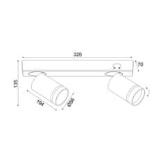 ACA ACA Lighting nástenné a stropné svietidlo 2XGU10 DIVINO biela hliník IP20 32X7X13,5CM RA3632SWH