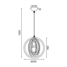 ACA ACA Lighting závesné svietidlo 1XE27 svetlo hnedá koža MDF D29XH100CM TRITON ZM391P29WLL