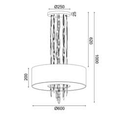 ACA ACA Lighting závesné svietidlo 5XE14 CASCADA chróm plus biela D60XH100CM EG4205PCH