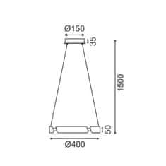 ACA ACA Lighting závesné svietidlo LED 23W 3000K 1840lm mosadz D40XH150CM THEMIDA ZM18LEDP40AB