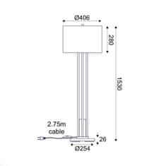 ACA ACA Lighting stojacia lampa 1XE27 BELIZE zlatá plus biela mramor, kov IP20 D40,6XH153CM ML127161FGW