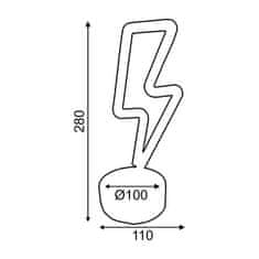 ACA ACA Lighting BLESK, 34 neónová LED lampička na batérie (3xAA) / USB, teplá biela, IP20, 11x10x28cm X04341318