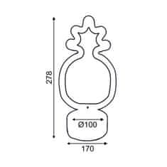 ACA ACA Lighting ANANAS, 41 neónová LED lampička na batérie (3xAA) / USB, zelená plus žltá, IP20, 17x10x28, 5cm X044110328