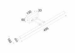 ACA ACA Lighting nástenné svietidlo LED 12W 4000K 780lm chróm IP44 50X6X19CM RIO PN10LEDW504CH