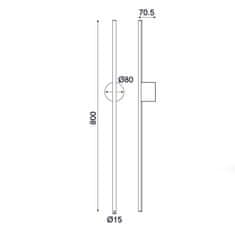 ACA ACA Lighting nástenné svietidlo LED 15W 3000K 970lm AVENUE čierna IP20 7,5X8X80CM ZM16LEDW80BK