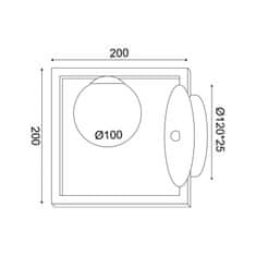 ACA ACA Lighting nástenné svietidlo 1xG9 QUADRO čierna plus biela 22X15X20CM OD91221W