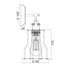 ACA ACA Lighting nástenné svietidlo čierna 1XE27 SOTIS KS1342W151BKACA