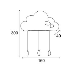 ACA ACA Lighting detská závesná lampička MRAK, 10 mini LED na batérie (2xCR2032), teplá biela, IP20, 16x4x30cm, číry kábel F07101630