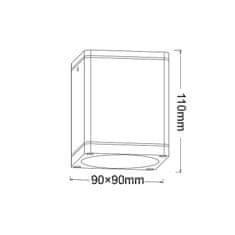 ACA ACA Lighting GU10 vonkajšie hranaté stropné svietidlo 230V zlatá čierna IP65 GU10 MAX.35W LG2401GU10GB