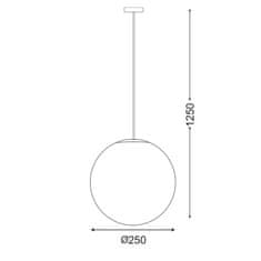 ACA ACA Lighting vonkajšie závesné svietidlo D250 PMM opálová biela čierny kábel a rozeta AC.18250KOPB