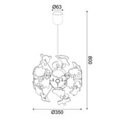 ACA ACA Lighting detské závesné svietidlo 4XE14 vesmír D35XH80CM SPACE MD160224SP